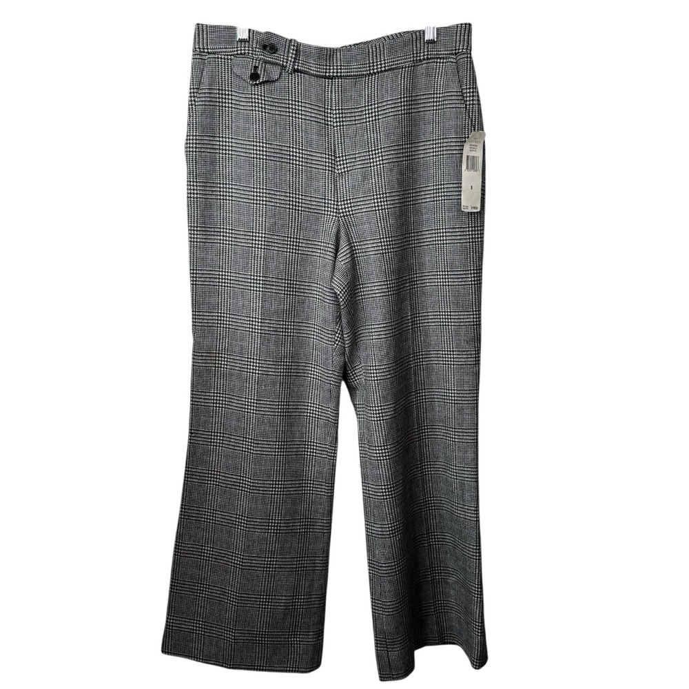 Lauren Ralph Lauren Wool-Blend Wide-Leg Plaid Trousers NWT 8